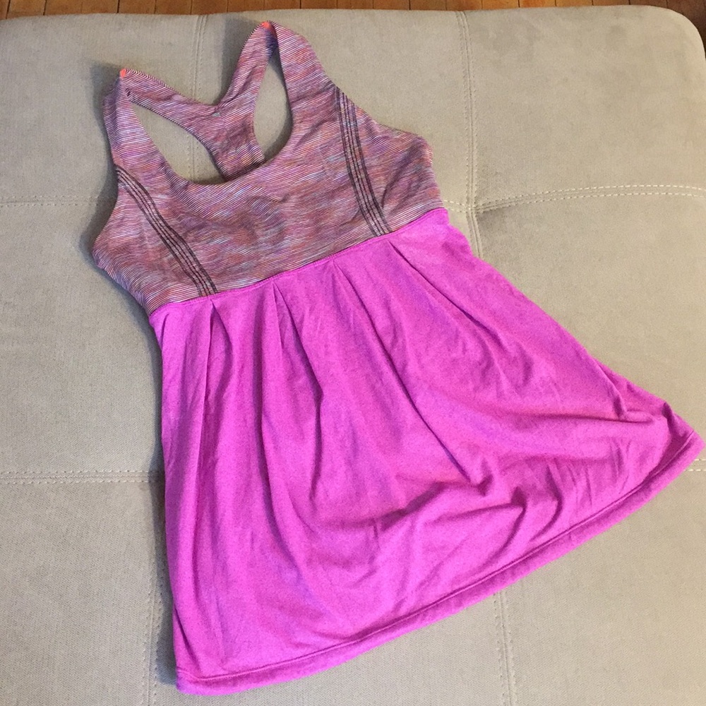 Heather pink/orange/purple Lululemon workout top
